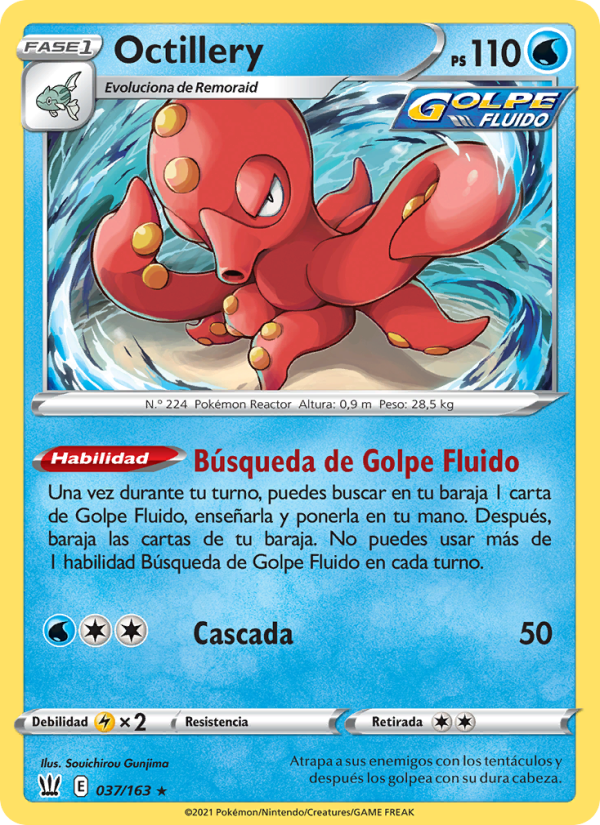 Octillery 37 — Battle Styles (Spanish Pokémon TCG card)