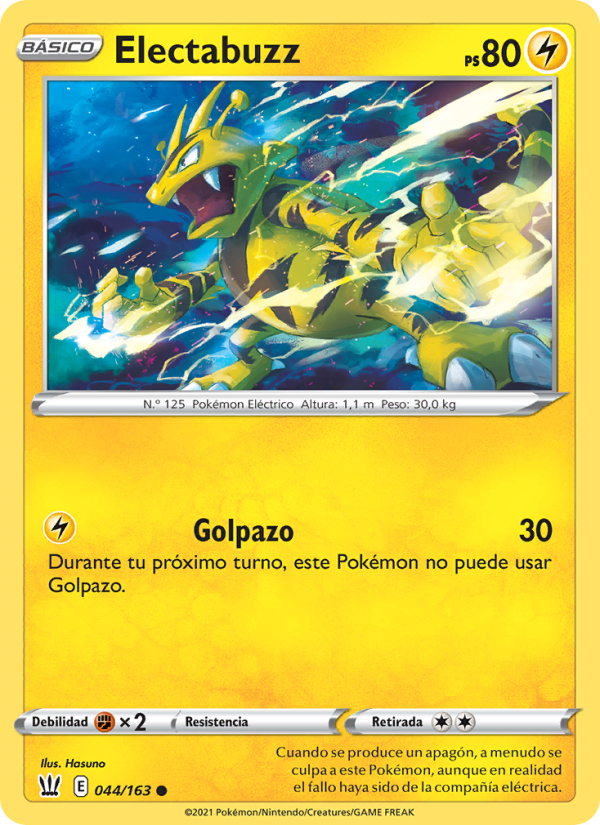 Electabuzz 44 — Battle Styles (Spanish Pokémon TCG card)
