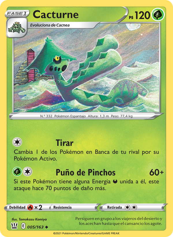 Cacturne 5 — Battle Styles (Spanish Pokémon TCG card)
