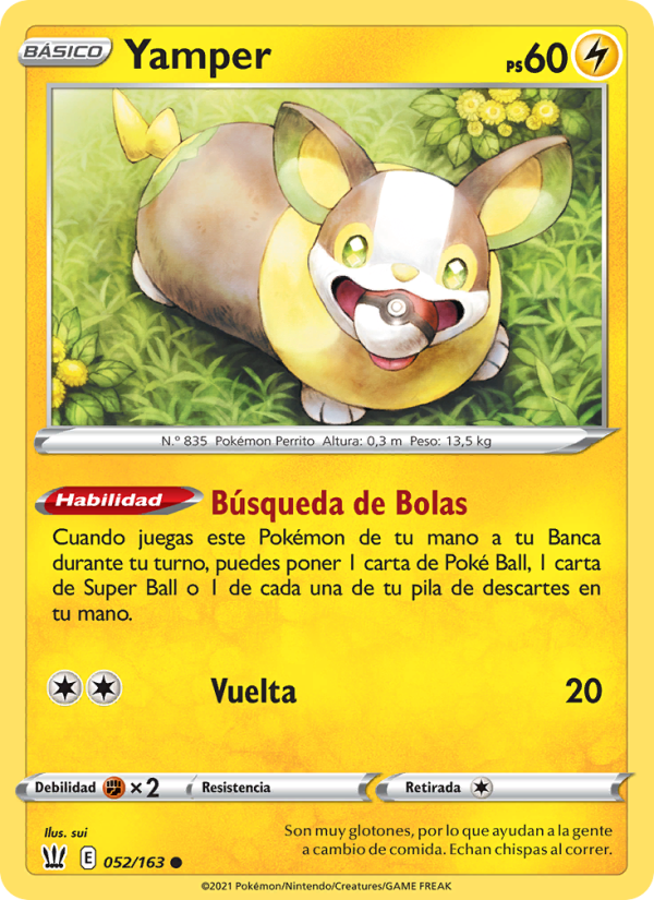 Yamper 52 — Battle Styles (Spanish Pokémon TCG card)