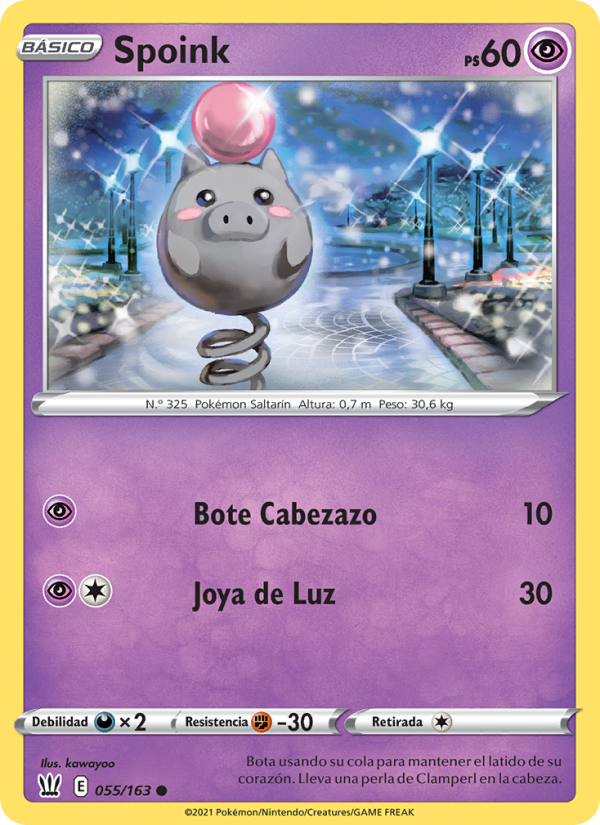 Spoink 55 — Battle Styles (Spanish Pokémon TCG card)