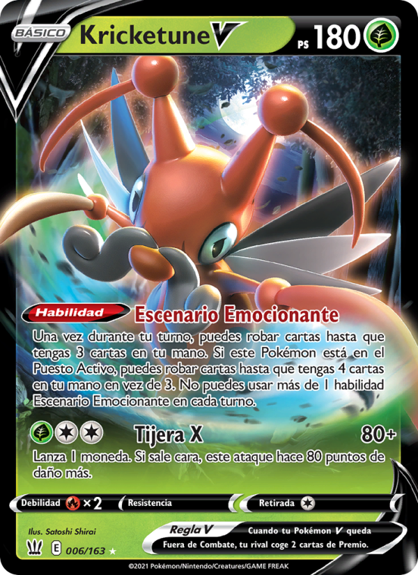 Kricketune V 6 — Battle Styles (Spanish Pokémon TCG card)