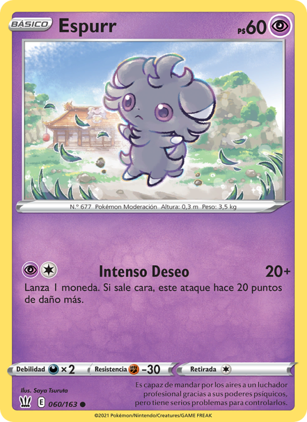 Espurr 60 — Battle Styles (Spanish Pokémon TCG card)