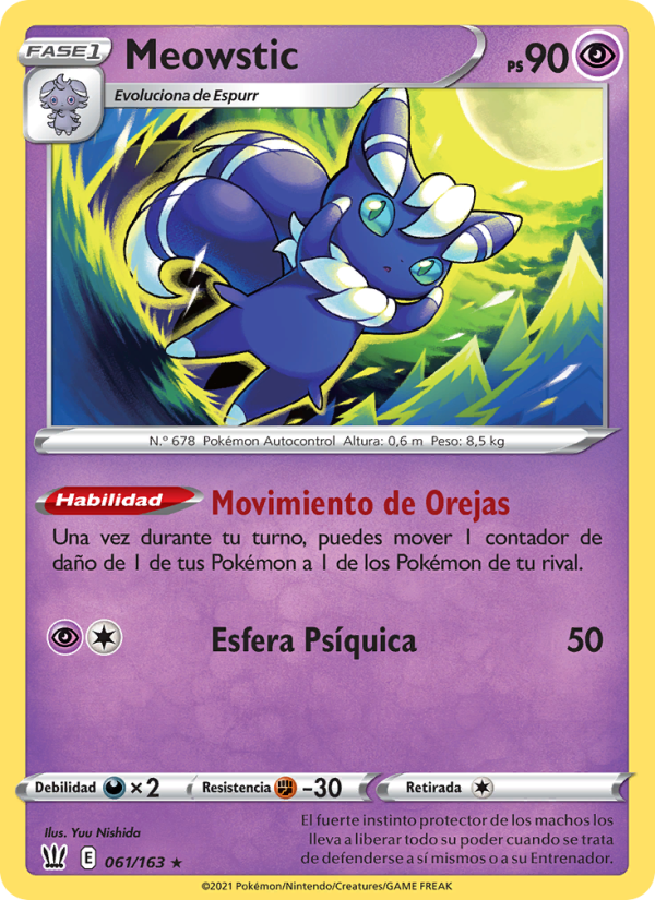 Meowstic 61 — Battle Styles (Spanish Pokémon TCG card)