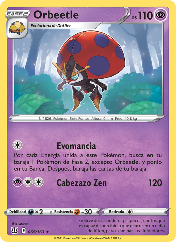 Orbeetle 65 — Battle Styles (Spanish Pokémon TCG card)