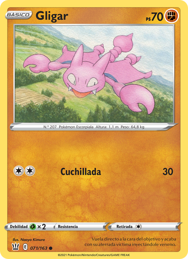 Gligar 71 — Battle Styles (Spanish Pokémon TCG card)