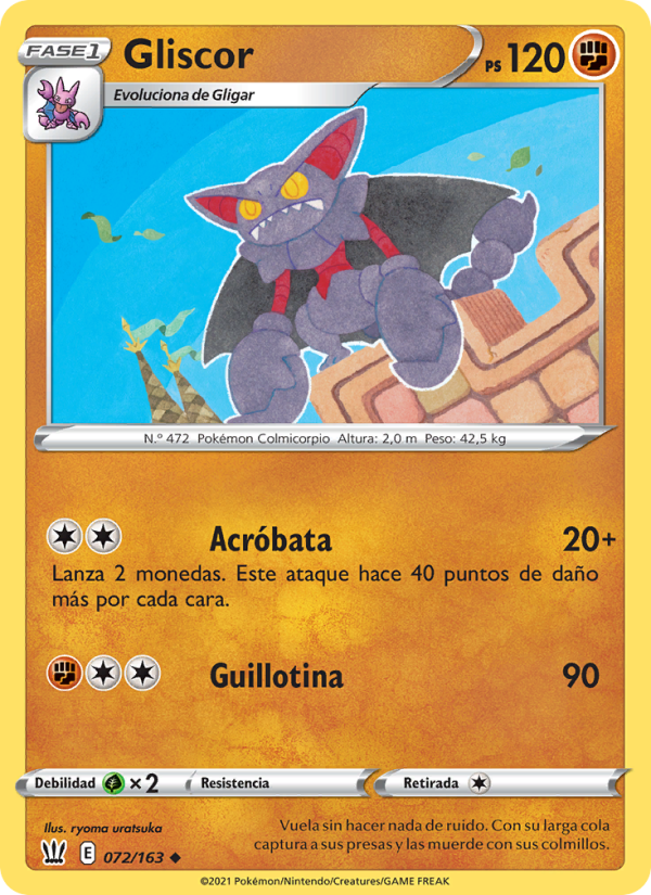 Gliscor 72 — Battle Styles (Spanish Pokémon TCG card)