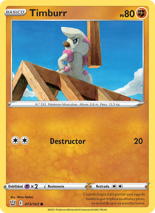 Timburr 73 — Battle Styles (Spanish Pokémon TCG card)