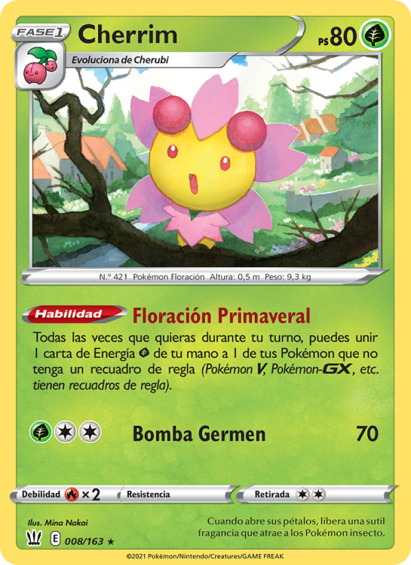 Cherrim 8 — Battle Styles (Spanish Pokémon TCG card)