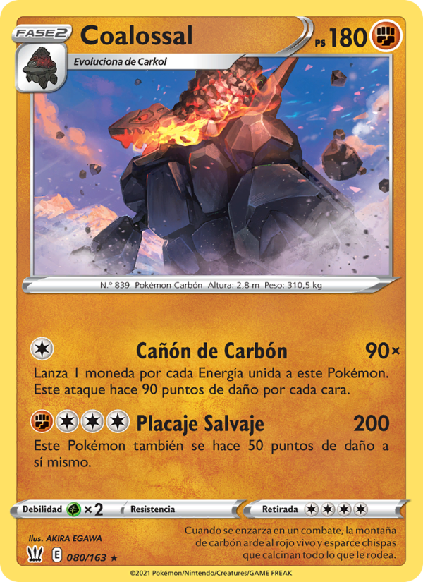 Coalossal 80 — Battle Styles (Spanish Pokémon TCG card)