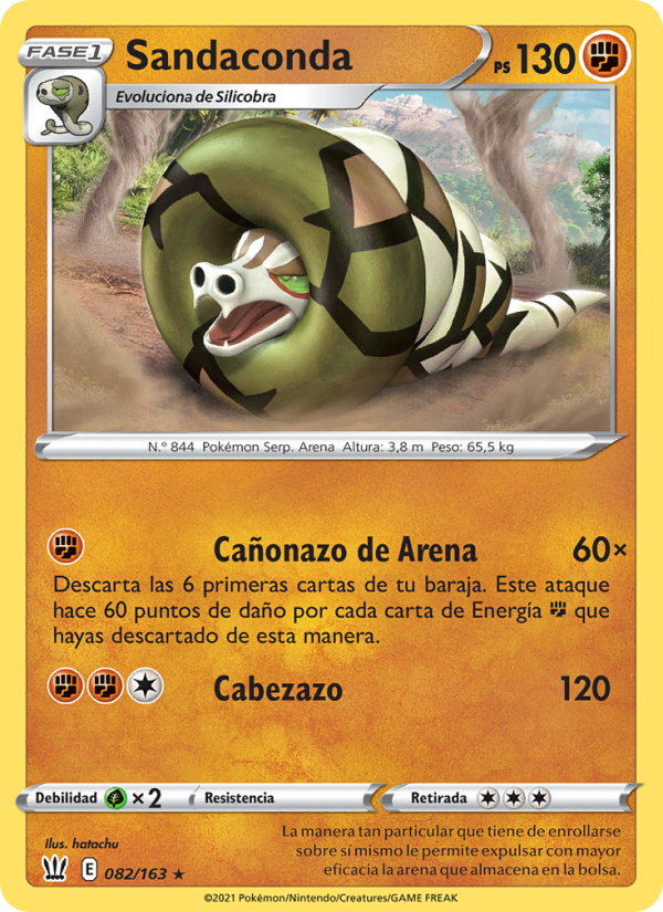 Sandaconda 82 — Battle Styles (Spanish Pokémon TCG card)