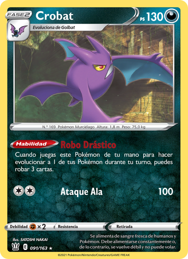 Crobat 91 — Battle Styles (Spanish Pokémon TCG card)