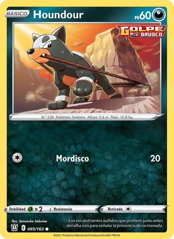 Houndour 95 — Battle Styles (Spanish Pokémon TCG card)