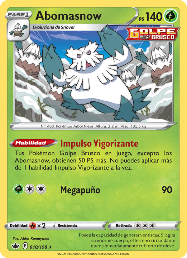 Abomasnow 10 — Chilling Reign (Spanish Pokémon TCG card)