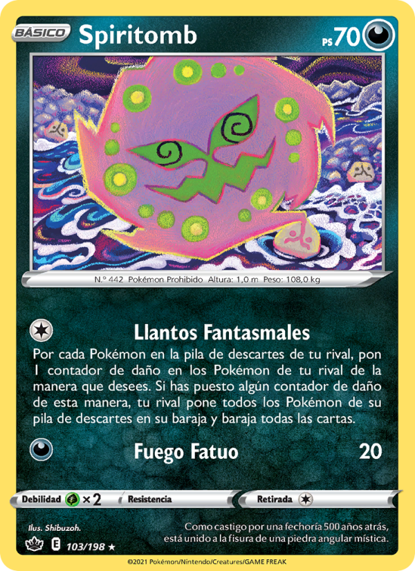 Spiritomb 103 — Chilling Reign (Spanish Pokémon TCG card)