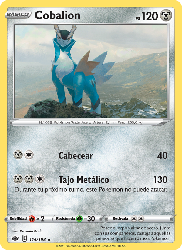 Cobalion 114 — Chilling Reign (Spanish Pokémon TCG card)