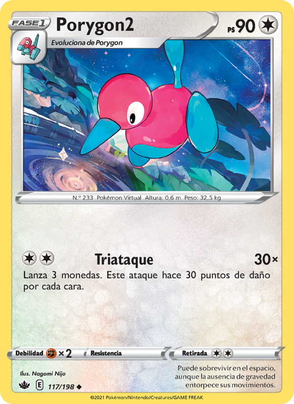 Porygon2 117 — Chilling Reign (Spanish Pokémon TCG card)