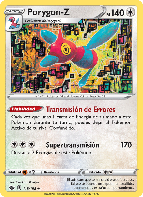 Porygon-Z 118 — Chilling Reign (Spanish Pokémon TCG card)