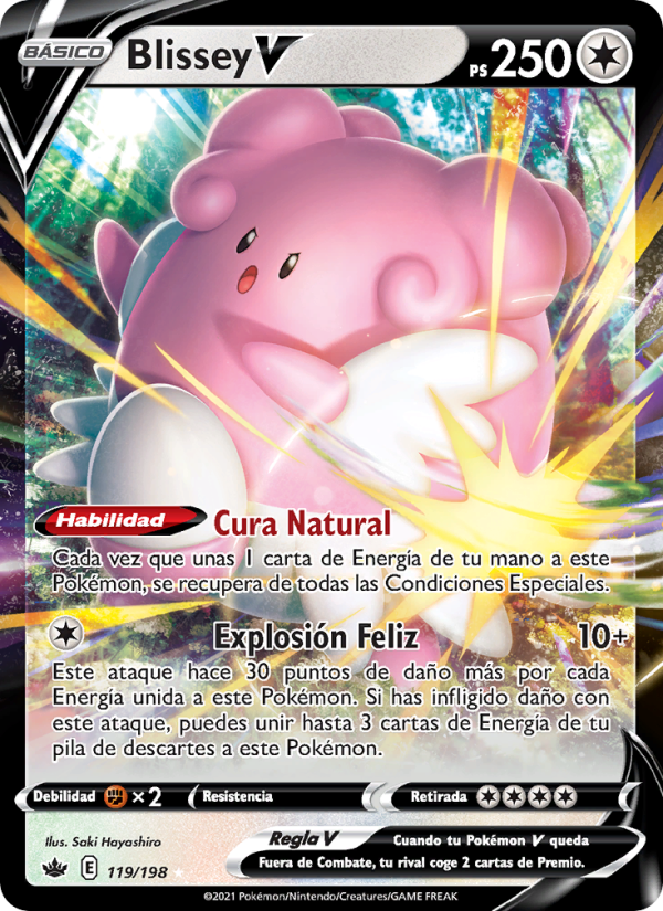Blissey V 119 — Chilling Reign (Spanish Pokémon TCG card)