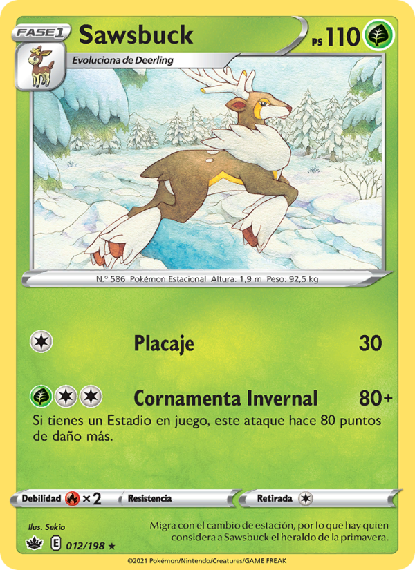 Sawsbuck 12 — Chilling Reign (Spanish Pokémon TCG card)