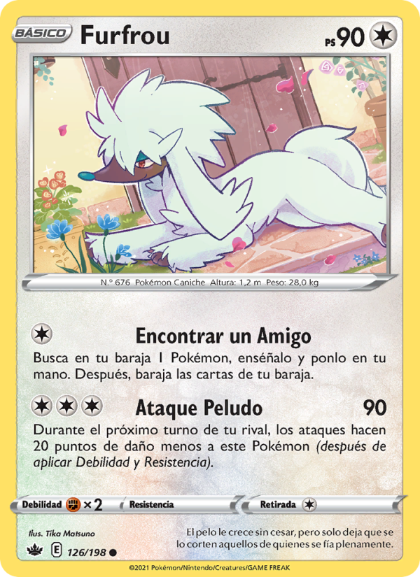 Furfrou 126 — Chilling Reign (Spanish Pokémon TCG card)