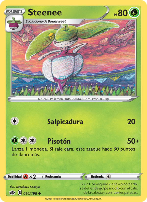 Steenee 14 — Chilling Reign (Spanish Pokémon TCG card)