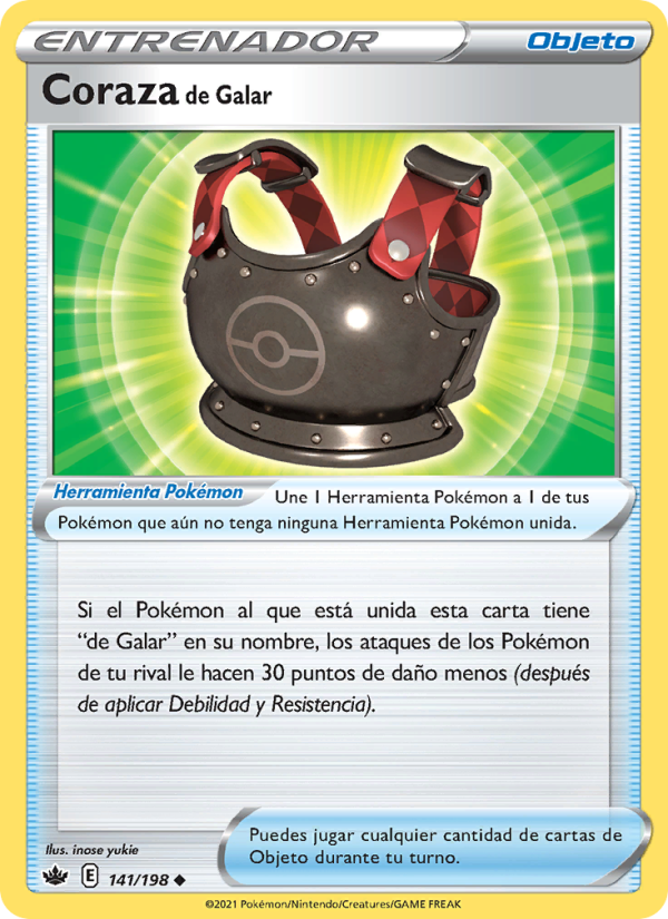 Coraza de Galar 141 — Chilling Reign (Spanish Pokémon TCG card)