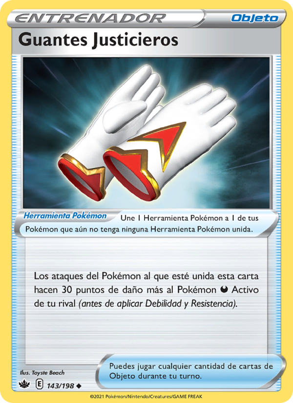 Guantes Justicieros 143 — Chilling Reign (Spanish Pokémon TCG card)