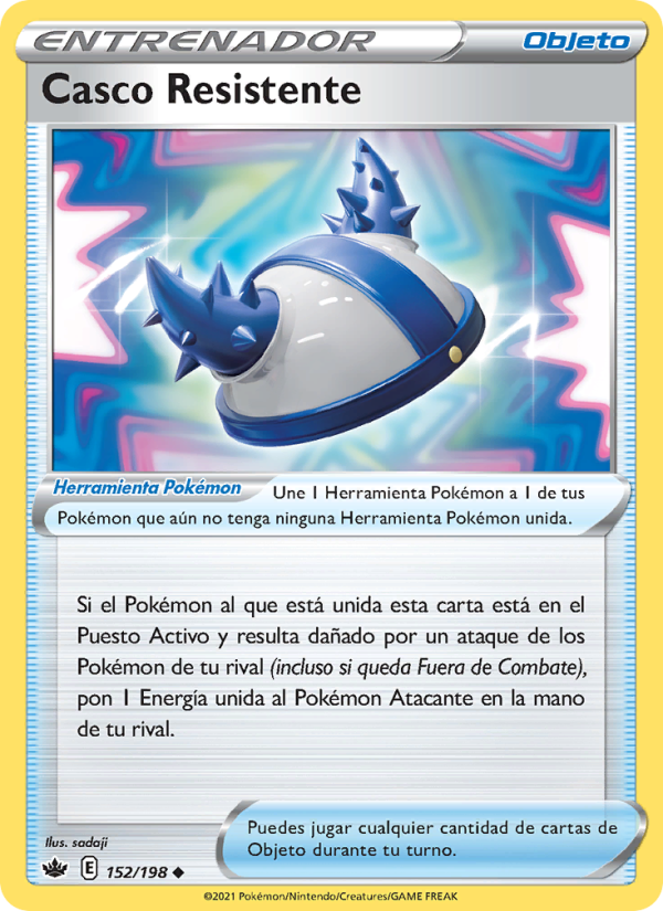 Casco Resistente 152 — Chilling Reign (Spanish Pokémon TCG card)