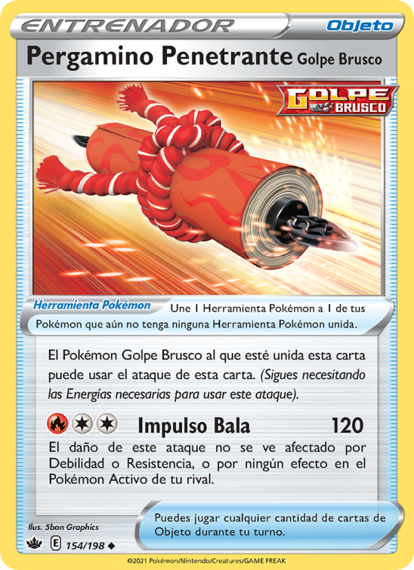 Pergamino Penetrante Golpe Brusco 154 — Chilling Reign (Spanish Pokémon TCG card)