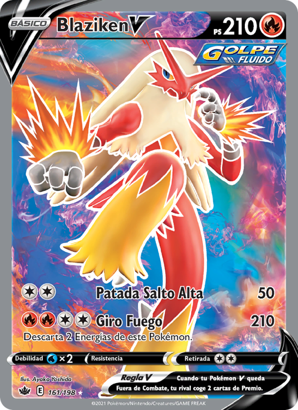 Blaziken V 161 — Chilling Reign (Spanish Pokémon TCG card)
