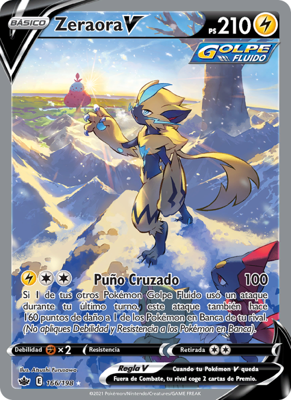 Zeraora V 166 — Chilling Reign (Spanish Pokémon TCG card)