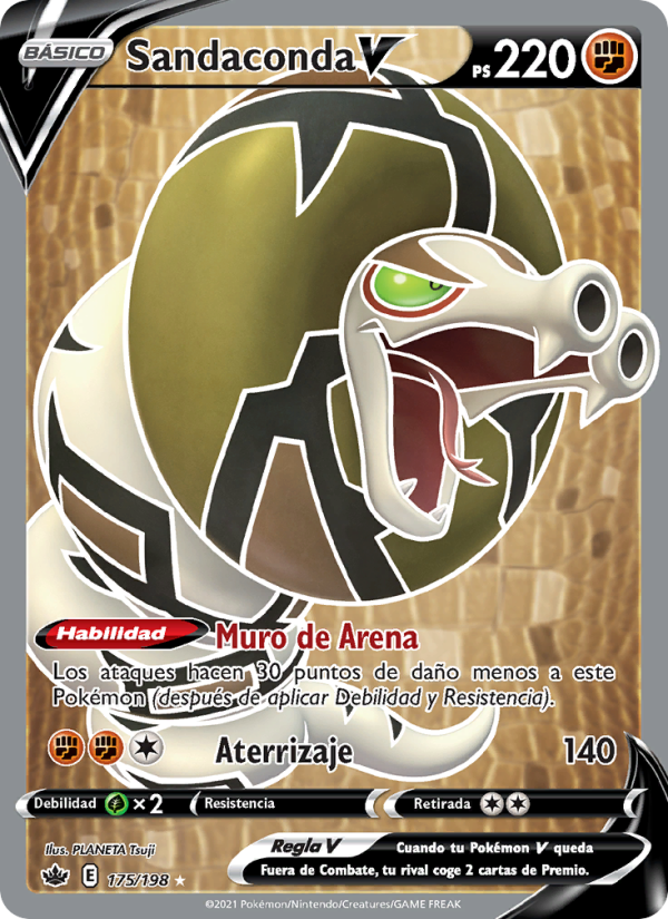 Sandaconda V 175 — Chilling Reign (Spanish Pokémon TCG card)