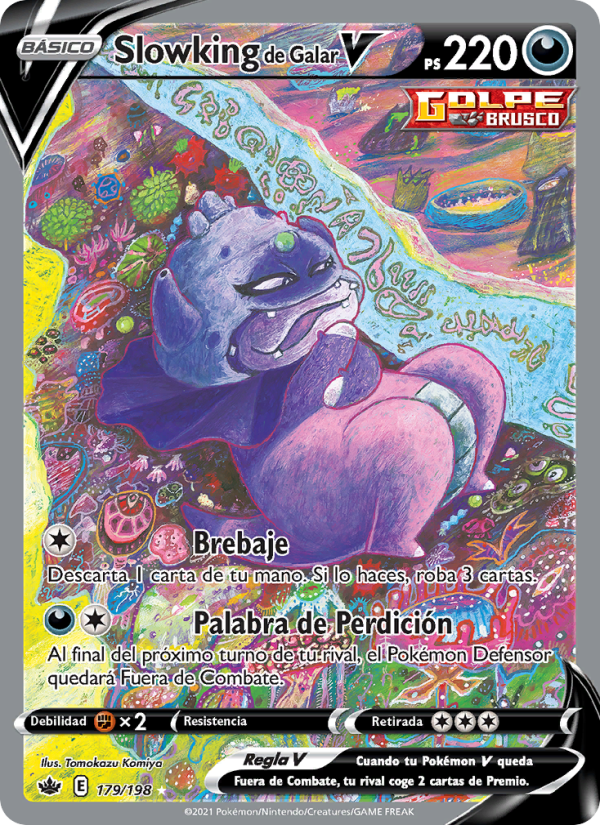 Slowking de Galar V 179 — Chilling Reign (Spanish Pokémon TCG card)
