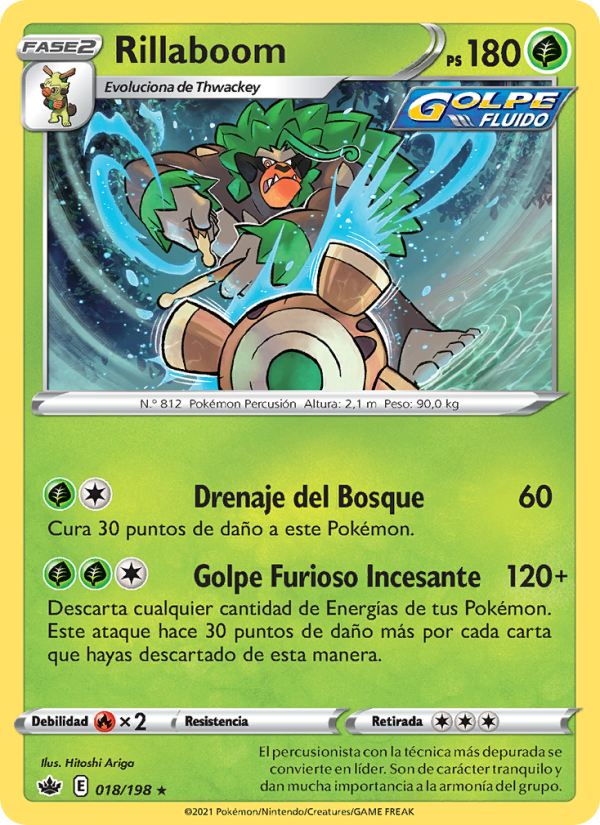 Rillaboom 18 — Chilling Reign (Spanish Pokémon TCG card)