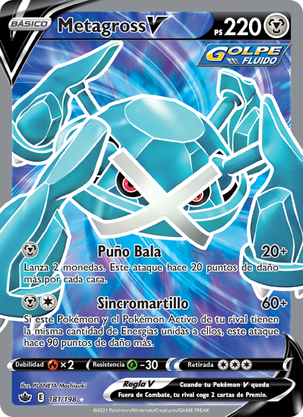 Metagross V 181 — Chilling Reign (Spanish Pokémon TCG card)