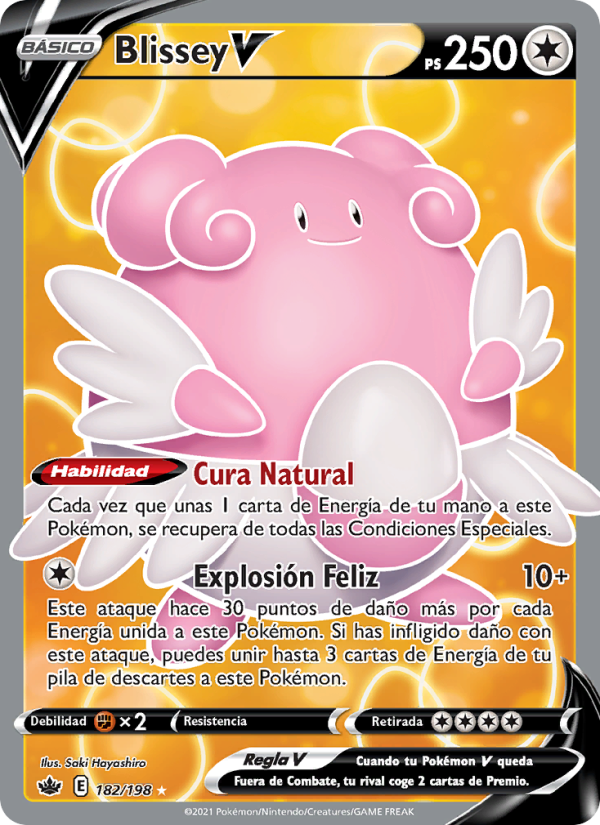Blissey V 182 — Chilling Reign (Spanish Pokémon TCG card)