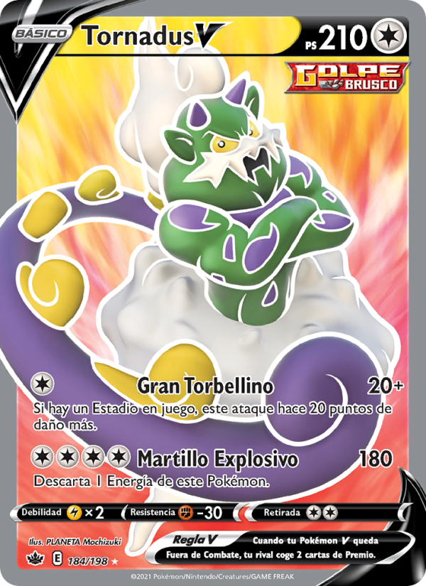 Tornadus V 184 — Chilling Reign (Spanish Pokémon TCG card)