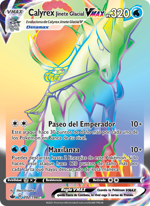 Calyrex Jinete Glacial VMAX 202 — Chilling Reign (Spanish Pokémon TCG card)