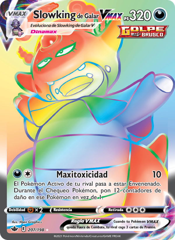 Slowking de Galar VMAX 207 — Chilling Reign (Spanish Pokémon TCG card)