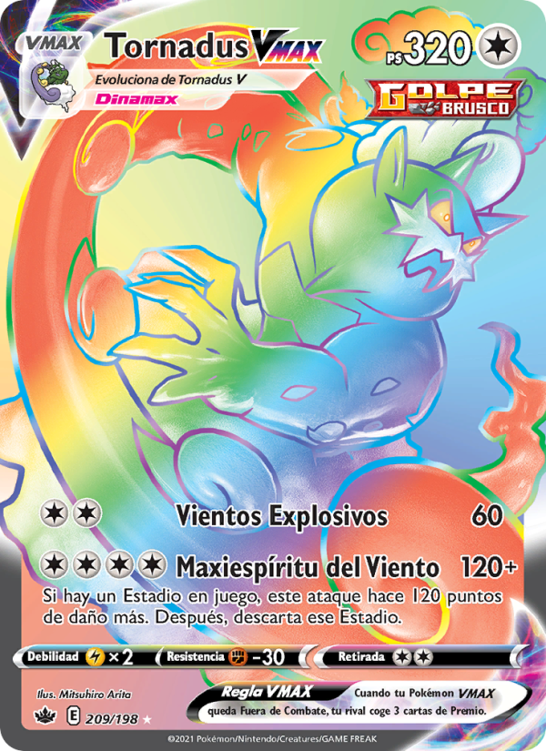 Tornadus VMAX 209 — Chilling Reign (Spanish Pokémon TCG card)