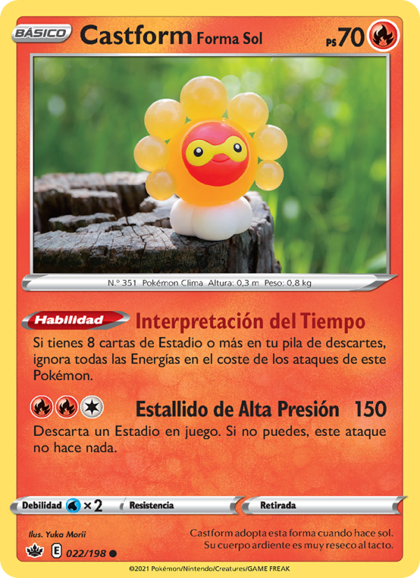 Castform Forma Sol 22 — Chilling Reign (Spanish Pokémon TCG card)