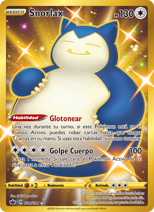Snorlax 224 — Chilling Reign (Spanish Pokémon TCG card)