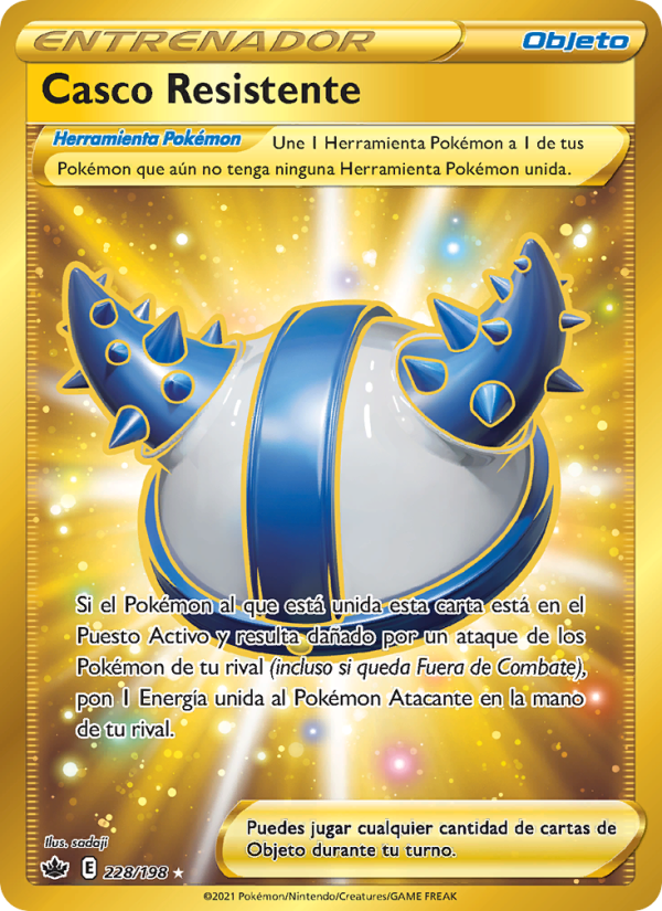 Casco Resistente 228 — Chilling Reign (Spanish Pokémon TCG card)