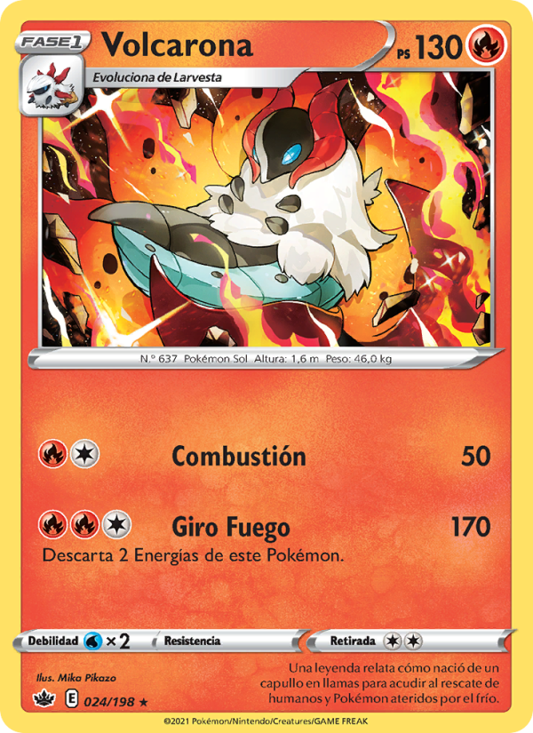 Volcarona 24 — Chilling Reign (Spanish Pokémon TCG card)