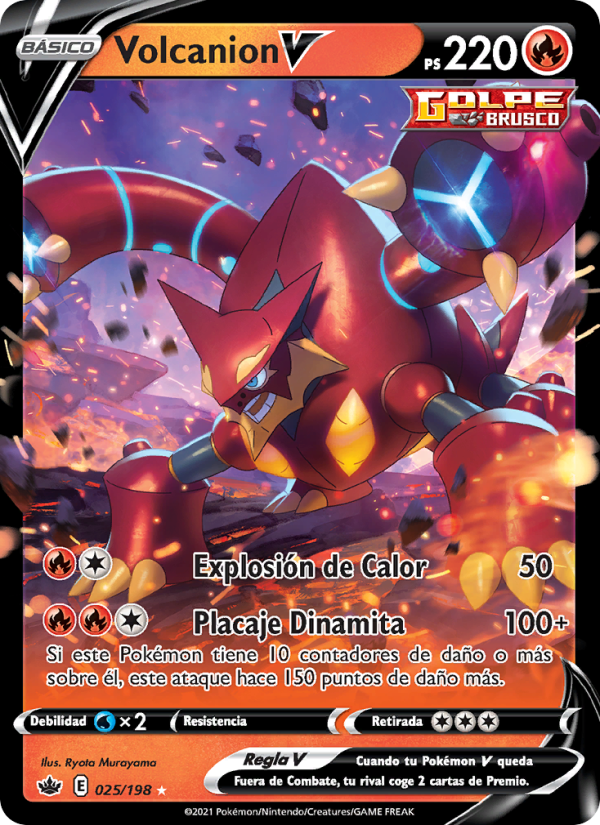 Volcanion V 25 — Chilling Reign (Spanish Pokémon TCG card)