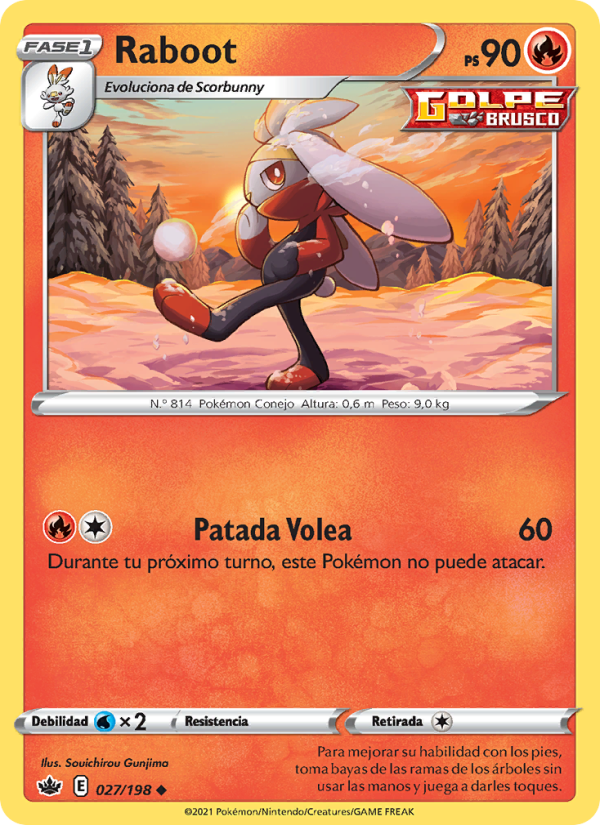 Raboot 27 — Chilling Reign (Spanish Pokémon TCG card)