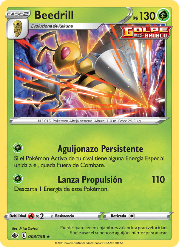 Beedrill 3 — Chilling Reign (Spanish Pokémon TCG card)