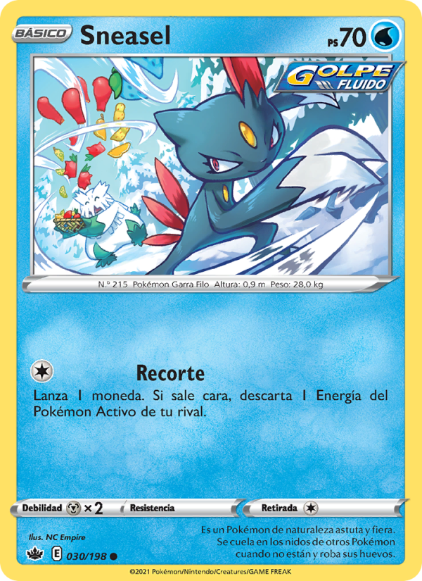 Sneasel 30 — Chilling Reign (Spanish Pokémon TCG card)