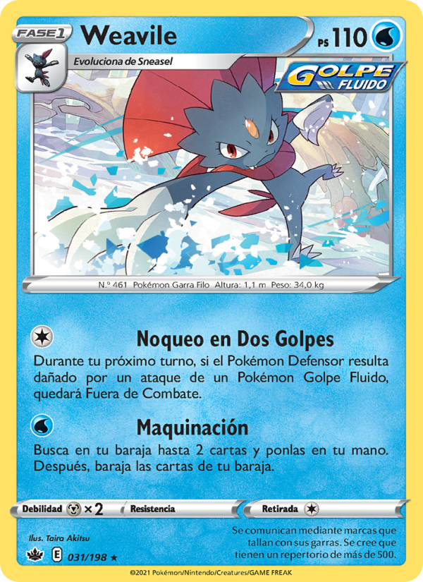 Weavile 31 — Chilling Reign (Spanish Pokémon TCG card)